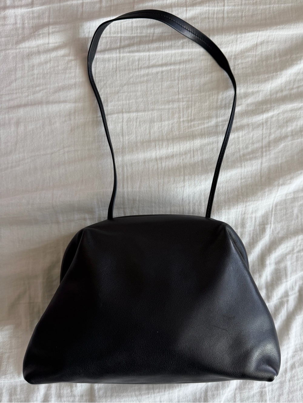 The Row Black Slouchy Leather Shoulder Bag